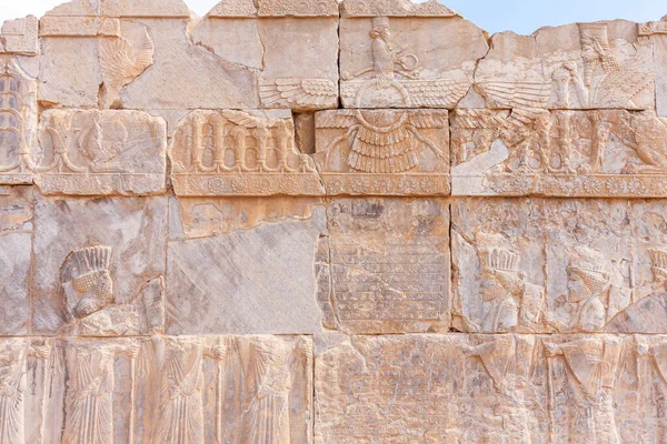 Achaemenid Πέρσες Στρατιώτες Στον Τοίχο Persepolis Ιράν — Φωτογραφία Αρχείου