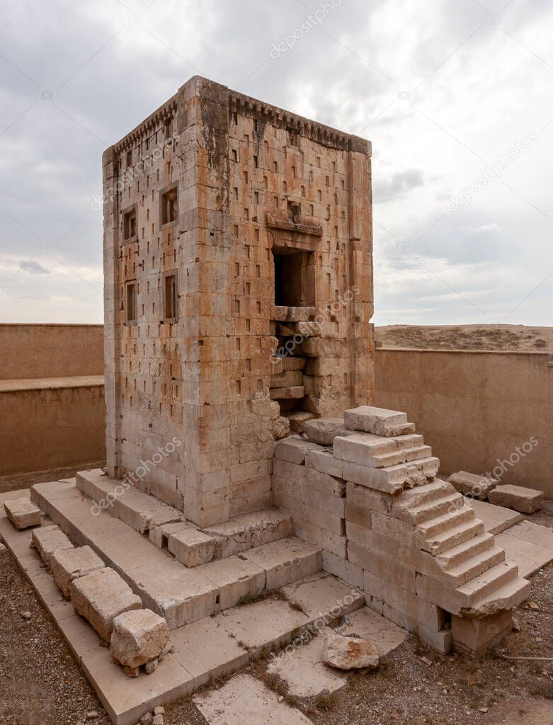 Ka'ba-ye Zartosht or Bon-Khanak, an ancient tower near Shiraz, Iran
