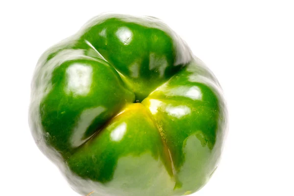 Verde Ecológico Bellpepper Aislado Sobre Fondo Blanco —  Fotos de Stock