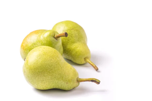 Group Organic Ripe Pears Isoalted White Background — Stock Photo, Image