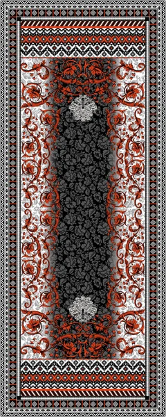 digital textile design dupatta flowers and pattern