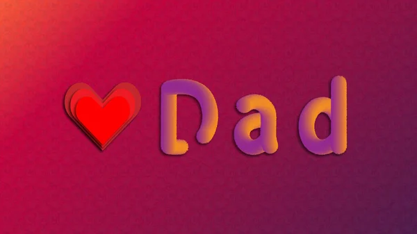 Love Dad Fur Word Heart Illustration Decoration Background - Stok Vektor