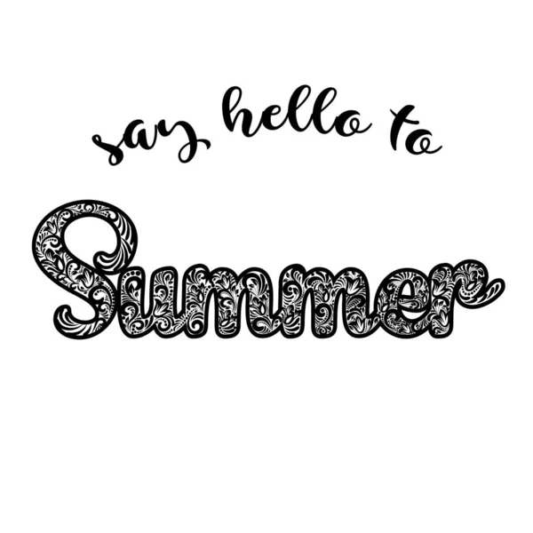 Say Hello Summer Phrase — Stock Vector