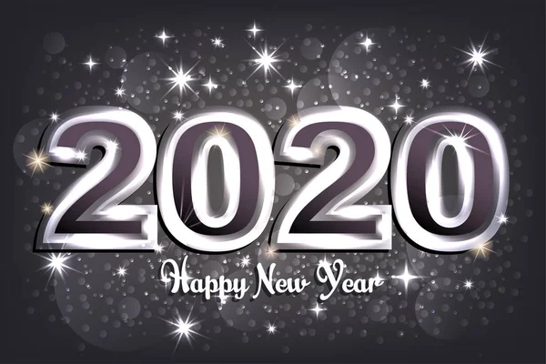 Feliz Año Nuevo Deseos Para 2020 Con Patrón Abstracto — Vector de stock