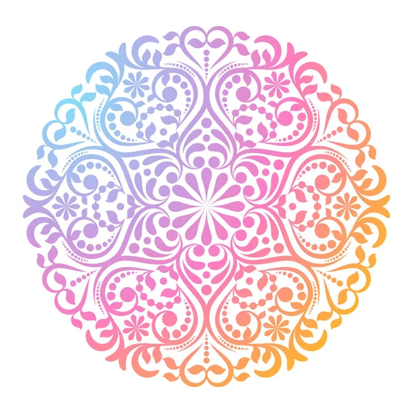 Kulatý Přechod Mandalu Bílém Izolovaném Pozadí Vektorová Bohémské Mandala Modrých — Stockový vektor