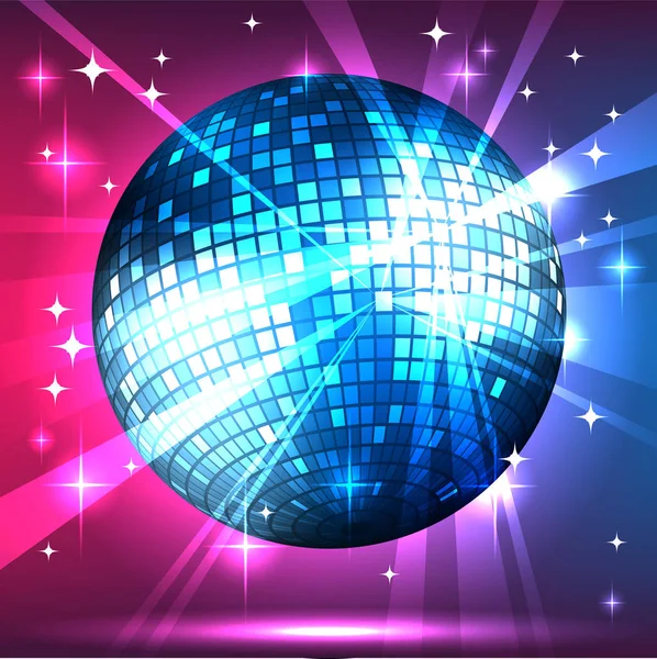 Bola Disco Chispeante Fiesta Nocturna — Vector de stock