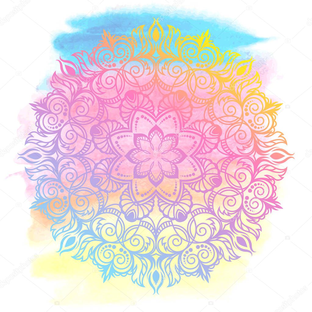 Mandala design for greeting, invitation card, or cover. 