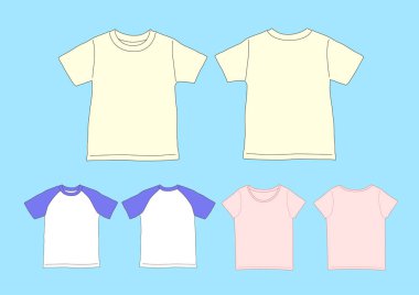 T-shirts Template Raglan sleeve, ladies, - Vector Illustration