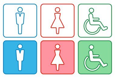 Toilet mark pictogram , vector illustration / Men and women icon for WC 