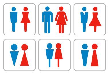 Toilet mark pictogram , vector illustration / Men and women icon for WC 