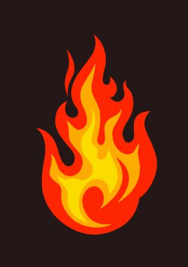 ateş alev ikonu vektör illüstrasyonuName. 