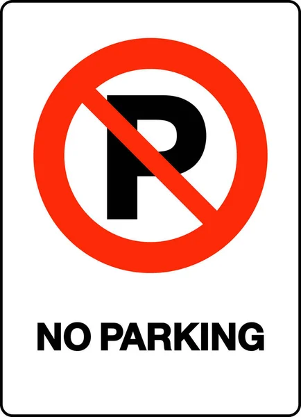 Parking Sign Vector Illustration Pictogram Prohibition Parking — Stock Vector