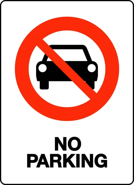 Parking Sign Vector Illustration Pictogram Prohibition Parking — Stock Vector