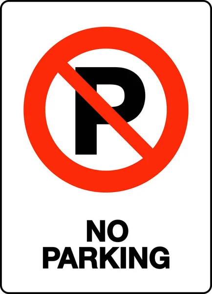 Parking Sign Vector Illustration Pictogram Prohibition Parking — Stock Vector