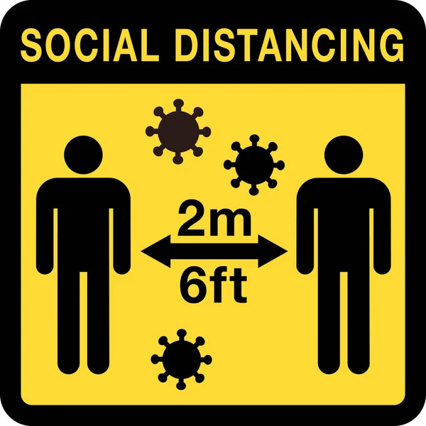 Social Distancingvector Illustration Keep Distance Sign Coronovirus Epidemic Protective Equipment — Stock Vector