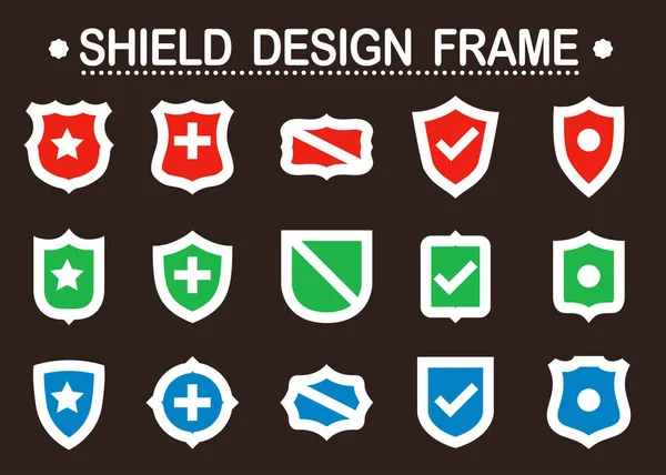 Shield Shaped Icon Set Vector Illustration Graphic Element Security Protection — Stock Vector