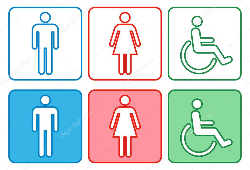 Toilet mark pictogram , vector illustration / Men and women icon for WC 