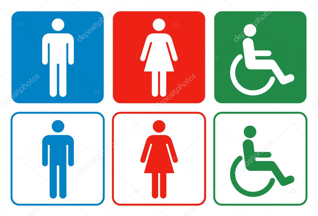 Toilet mark pictogram , vector illustration / Men and women icon for WC 