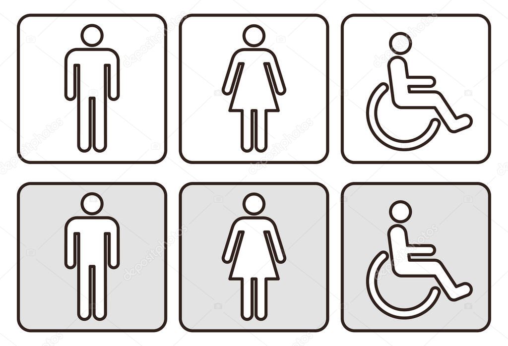Toilet mark pictogram , vector illustration / Men and women icon for WC 