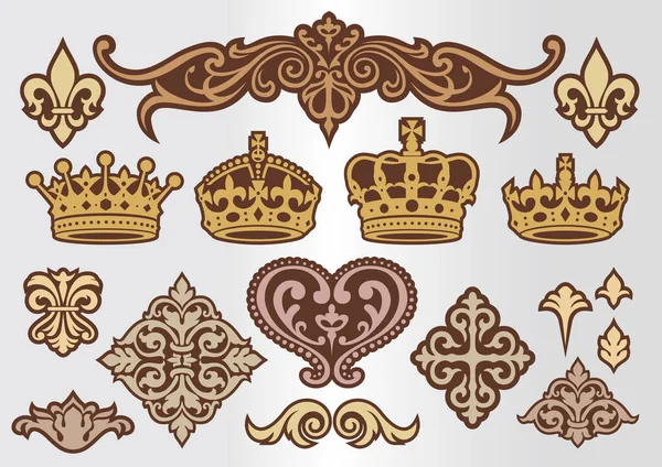 Decorative Crown Royal Decorative Ornament Image Vector Illustration — 스톡 벡터