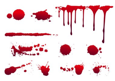 Blood splatters collection  vector illustration