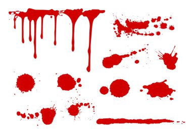 Blood splatters collection  vector illustration