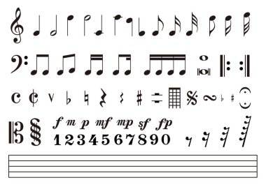 Notes score Music notation, Vector illustration   / musical note icon set