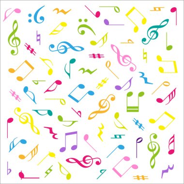 Musical Note background color, Vector illustration / musical note icon set