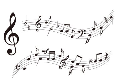 Musical note harmony, Vector illustration  / harmony of musical note , toned image 