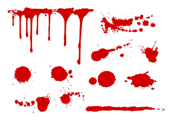 Blood splatters collection  vector illustration