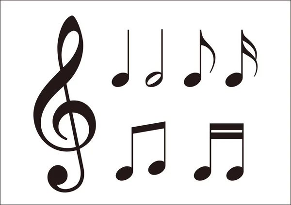 Musical Note Music Symbol Vector Illustration Musical Note Icon Set — Stock vektor
