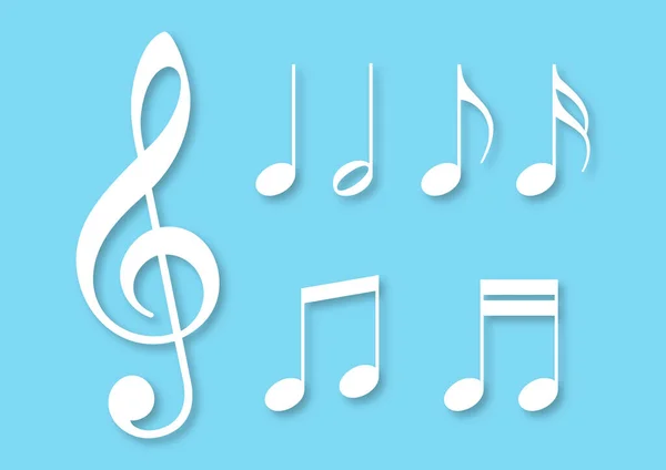 Símbolo Musical Ilustração Vetorial Conjunto Ícones Notas Musicais —  Vetores de Stock