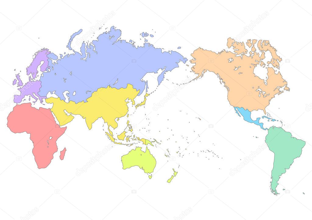world map Region / Countries -vector illustration
