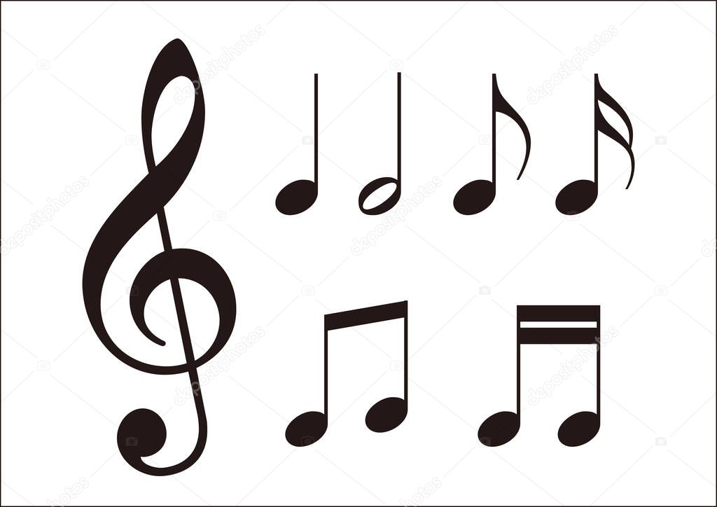 Musical note music symbol, Vector illustration   / musical note icon set