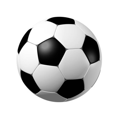 Soccerball, Beyaz Arkaplanda izole edildi. 3B Görüntü.