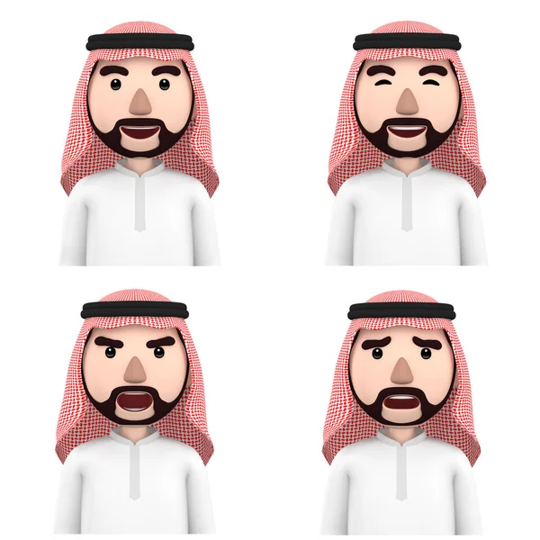 Islam Man Character Portrait Illustration — Stok Foto