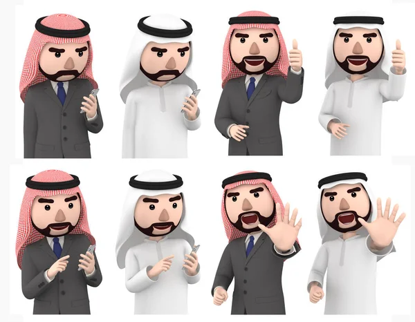 Islam man character portrait, 3D illustration