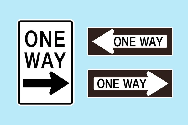 Usa One Way Sign Vector Illustration — 스톡 벡터