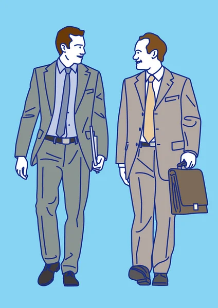 Hombre Negocios Hablando Mientras Camina Ilustración Vectorial — Archivo Imágenes Vectoriales