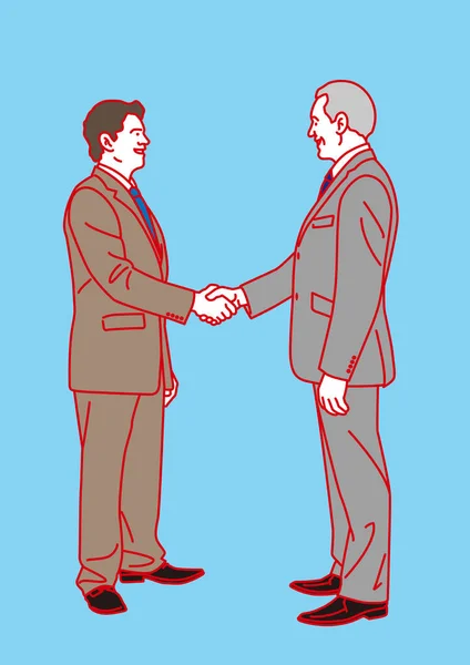 Negotiation Business Businessman Handshake Scene Vector Illustration — Stock Vector