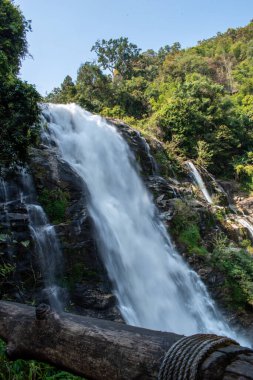 Yosunlu kayalar, bulutlu sis ve zümrüt su buraya büyülü bir atmosfer sağlıyor. Doi Inthanon Ulusal Parkı.