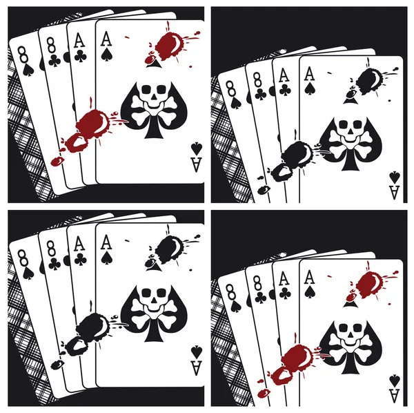 Ilustração Vetorial Uma Combinação Cartas Chamada Dead Man Hand Com — Vetor de Stock