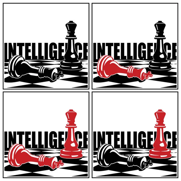 Stilisierte Vektorillustration Zum Thema Schach Intellektuelle Spiele Und Konzeptionelle Illustrationen — Stockvektor