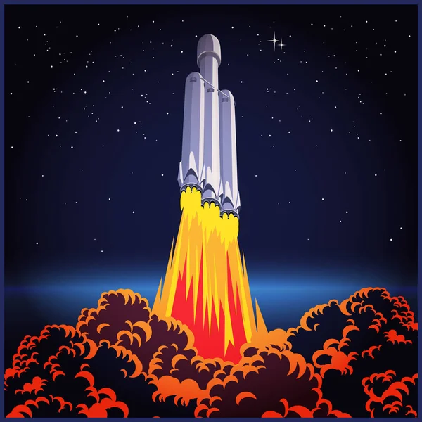 Utrymme rocket launch illustration — Stock vektor