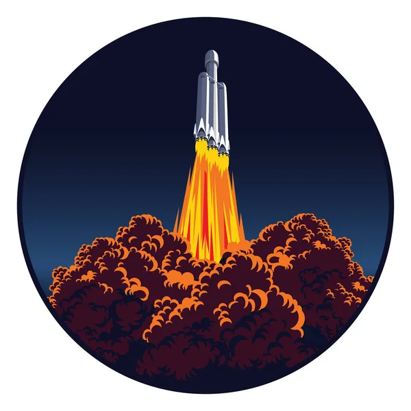 Illustration zum Raumschiffstart — Stockvektor