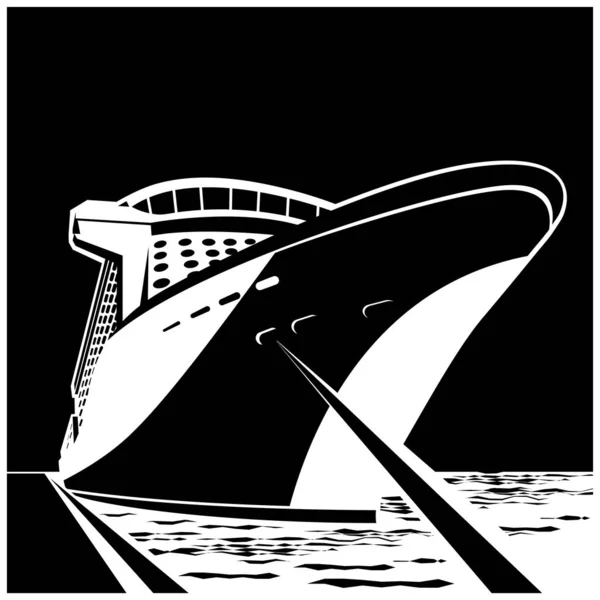Τεράστιο κρουαζιερόπλοιο στην προβλήτα — Διανυσματικό Αρχείο
