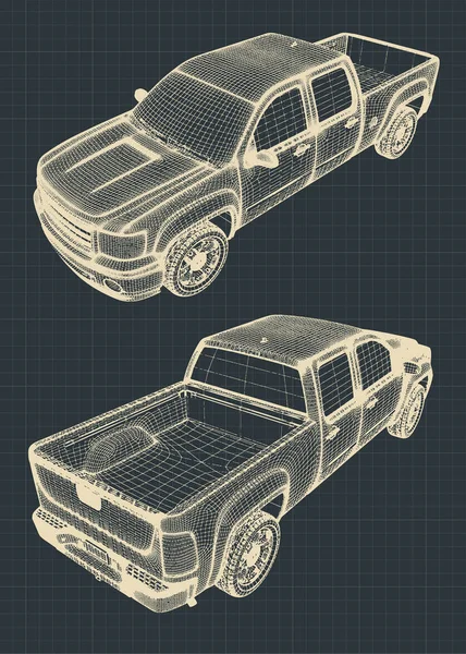 Desenho de uma caminhonete — Vetor de Stock