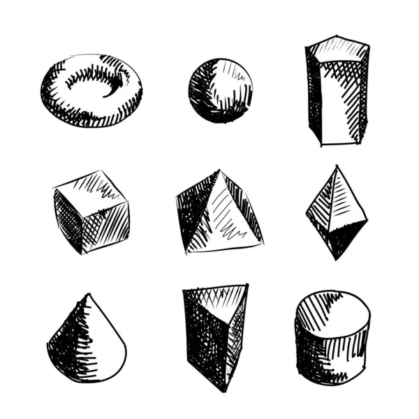 Szkice kształtów geometrycznych — Wektor stockowy