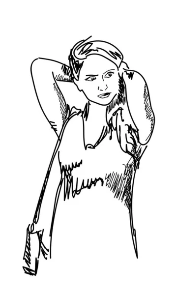 Croquis de jolie femme — Image vectorielle