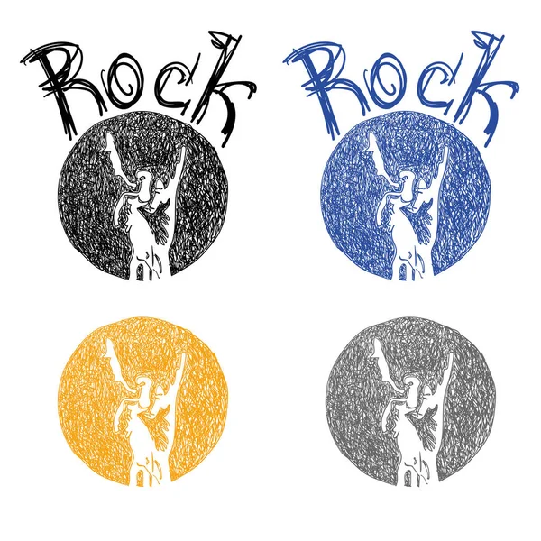 Rock Kultúra szimbólum vázlat — Stock Vector